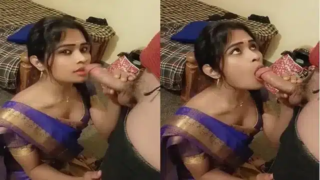 Fsiblog Mallu Blowjob Girl Shows Off Her Cleavage in a Saree
