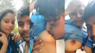 Fsiblog4 Outdoor Boobs Sucking Of A College Babe leaked mms